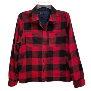 United by Blue Red Black Buffalo Check Flannel Button Down Shirt Jacket Small